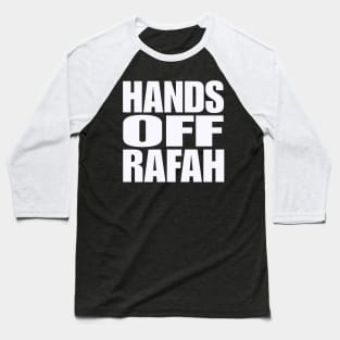 Hands Off Rafah - White - Double-sided Baseball T-Shirt